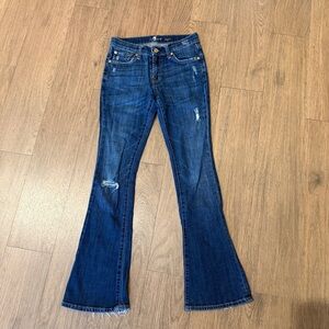 7 For All Mankind Dark Blue Flare Jeans
